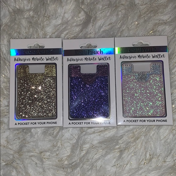 Glitter Koala Pouch Phone Card Holder Stick on - Picture 2 of 3